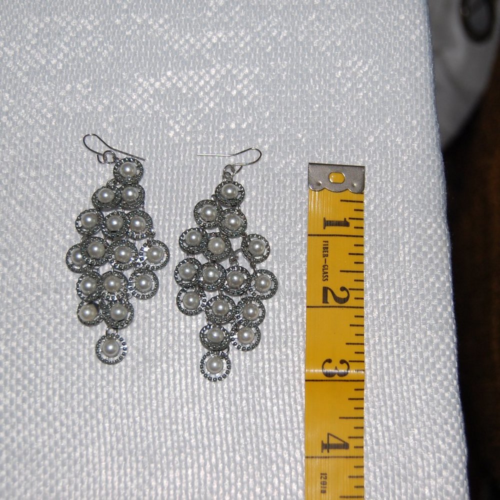 Pearl Like Dangling Wire Earrings